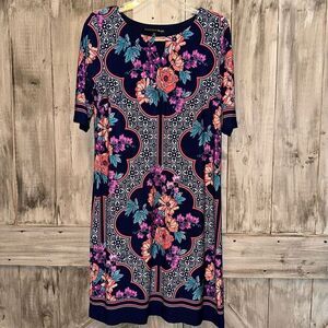 Madison Leigh Sheath Scroll Floral Dress